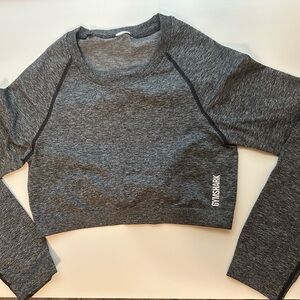 Gymshark Charcoal Long Sleeve Crop Top